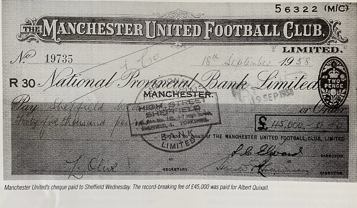 Day 5️⃣8️⃣ - Manchester United paid a British record fee of £45,000 for Albert Quixall in September 195️⃣8️⃣ 

Quixall scored 65 goals in 260 league and cup appearances for Wednesday 

#swfc