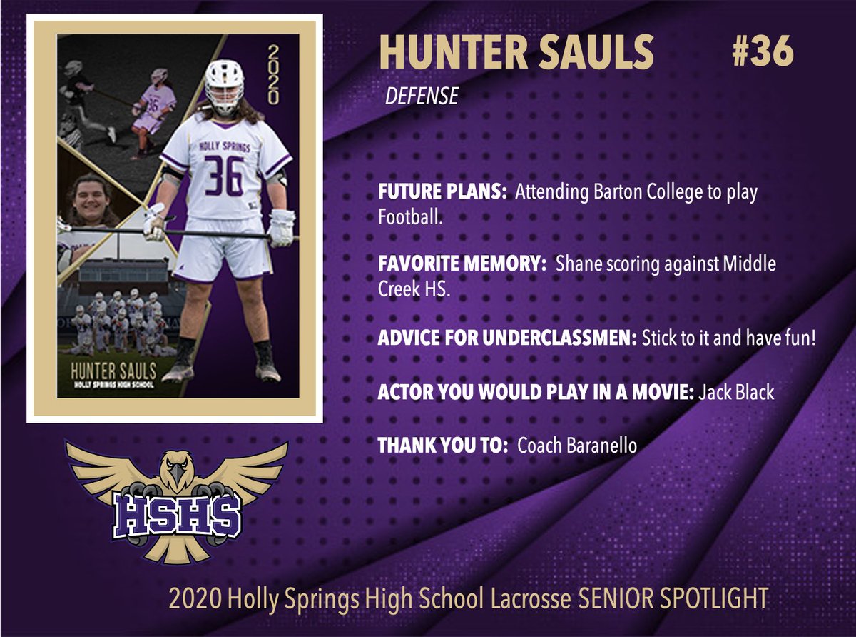 HSHSMLAX's tweet photo. Shout out to our Men’s Lacrosse Seniors over the next few days. 

Day two, Lets congratulate Hunter Sauls, big future ahead for him at Barton College

⁦@HSHSnews⁩
⁦@Marketing_HSHS⁩ 
⁦@trianglelax⁩ https://t.co/NlAITKuGeq