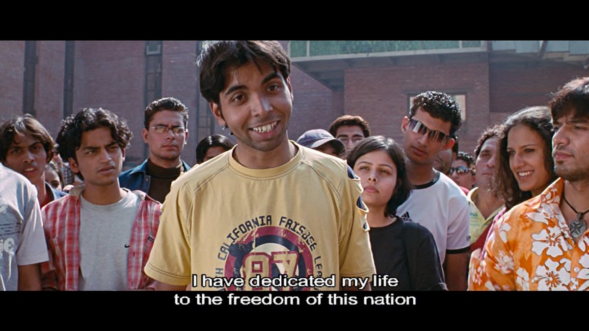 The narrative concisely demonstrates the need for Rang De Basanti. The film begins with the quote of Azad, where he provokes the futile youth who doesn't care for the well-being of their nation. Yes, our system didn't introduce us to many things. We are all victims in a way.