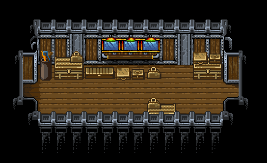 Hyptosis's tweet photo. The Luggage Car! #SullyRPG #indiegames #IndieGameDev #indierpg #pixelart #pixel_dailies https://t.co/qc8MwZlYMM
