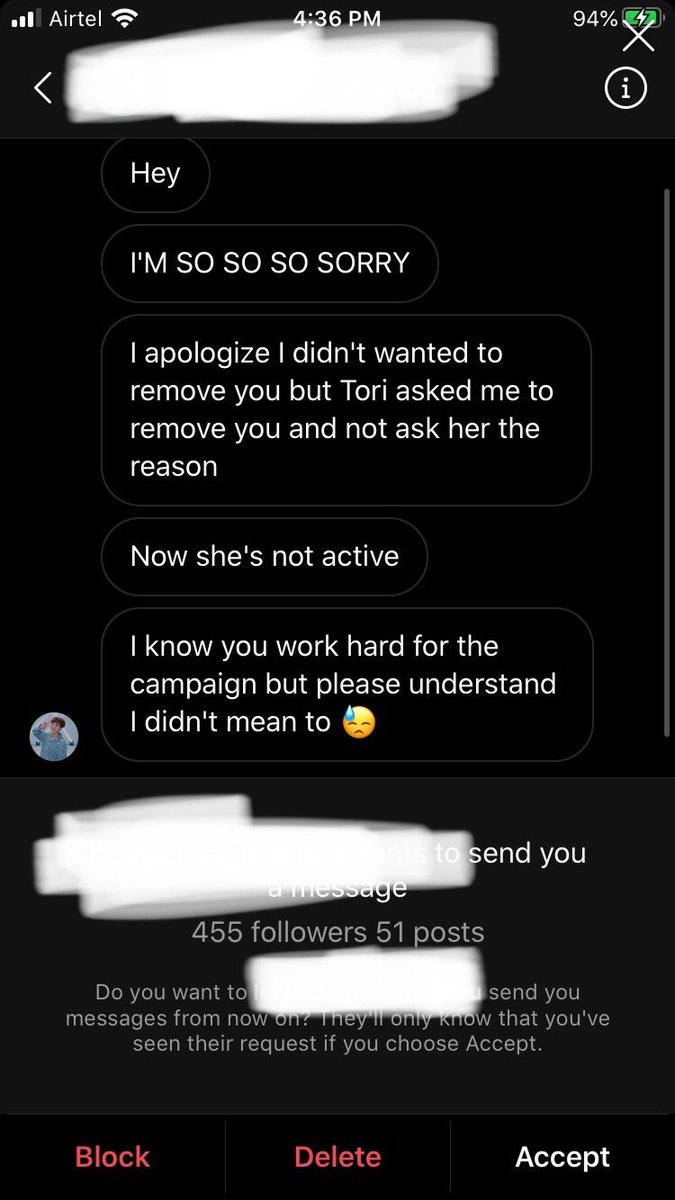 And u know what. The girl who I was trying to protect later got added in the grp. The only reason why she refused to join was that she DIDNT UNDERSTAND the campaign. But tori ACTED SO IMPULSIVE and got the members to SPAM the POOR GIRL with DMS. Isn’t that attacking ?? Bullying ?
