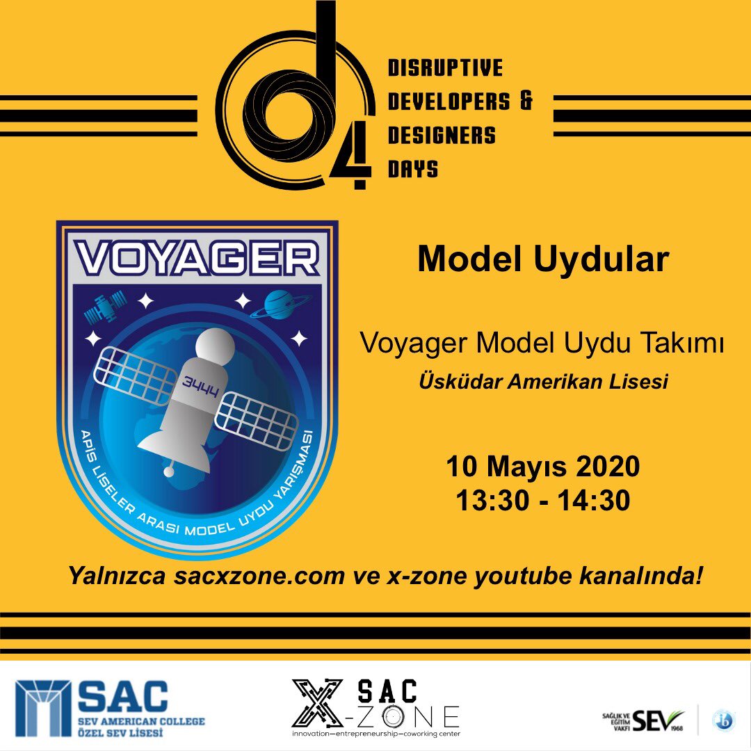 SAC_XZone's tweet photo. D4 etkinliklerimizde bugünün programı. Keyifli ve eğitici bir zaman geçirmek için herkesi https://t.co/9uGwqmJwbp adresinden youtube kanalımızdaki canlı yayına bekliyoruz. #design #developers @sevamerican @UAAOFFICIAL @theacistudent https://t.co/qXOnExmHpq