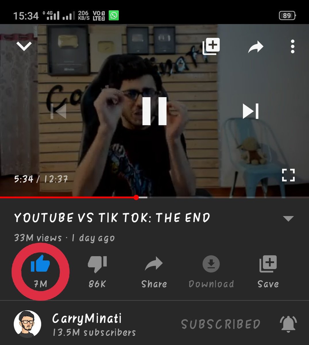 RomanCharanjit's tweet photo. Achievement :
(1) most liked video on YouTube in inda. 
(2) most liked video by a individual creator in the world. 
(3) fastest 7 millions likes on a video in YouTube history. 
Just @CarryMinati things.
#carryminnati #carryminatiroast 
#carryminatitiktokroast #BanTikTokInIndia https://t.co/XBRD4VoNlE