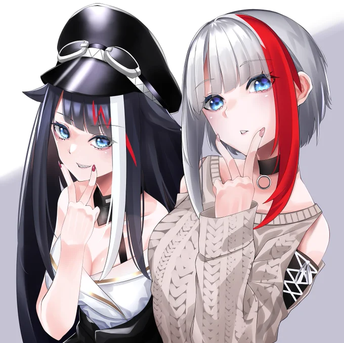 フォロワー2000人ありがとうございます!な裏ピ姉妹 #アズールレーン 