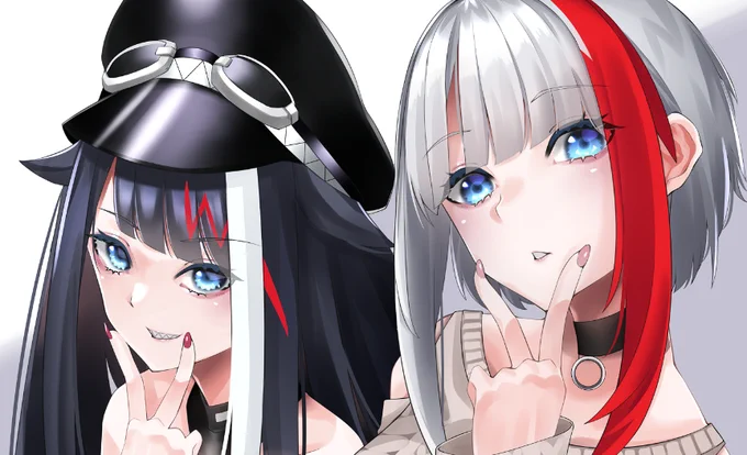 フォロワー2000人ありがとうございます!な裏ピ姉妹 #アズールレーン 