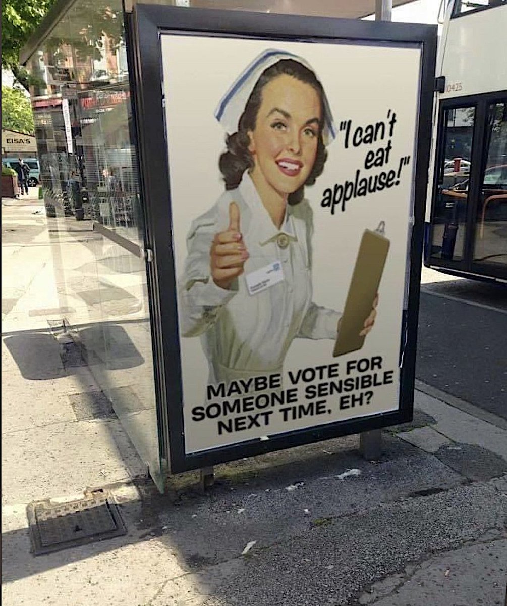 rebelioprimaria's tweet photo. No es un anuncio, es la realidad 👇

“No puedo comer aplausos” 
"Tal vez vote por alguien sensato la próxima vez, eh ? " https://t.co/7gWf7WlAJX