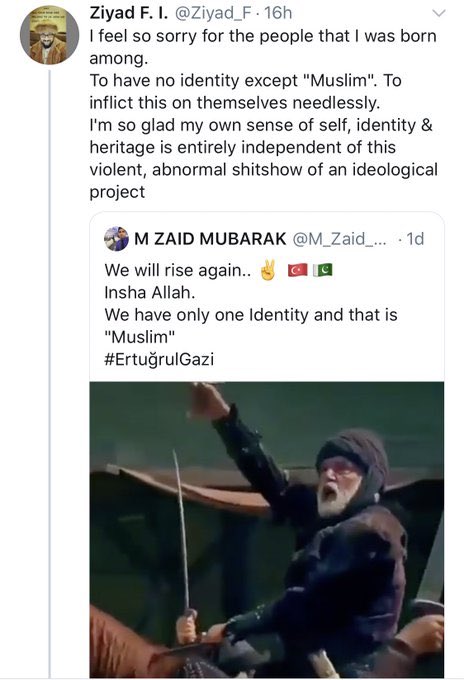 I also feel sorry for this self loathing clown, he loves to assume an opposing individuals position and then literally runs with it to reach absurd conclusions. Makers of  #Ertugrulgazi still trying to find the ideological dimensions of their project!