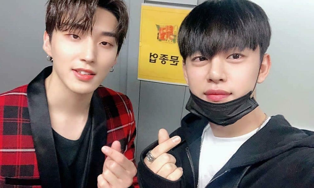 allkpop's tweet photo. B.A.P's Daehyun drops by 'Inkigayo' set to support former groupmate Jongup's solo debut https://t.co/7kT11LmWv1 https://t.co/BuhJxuh5Tk