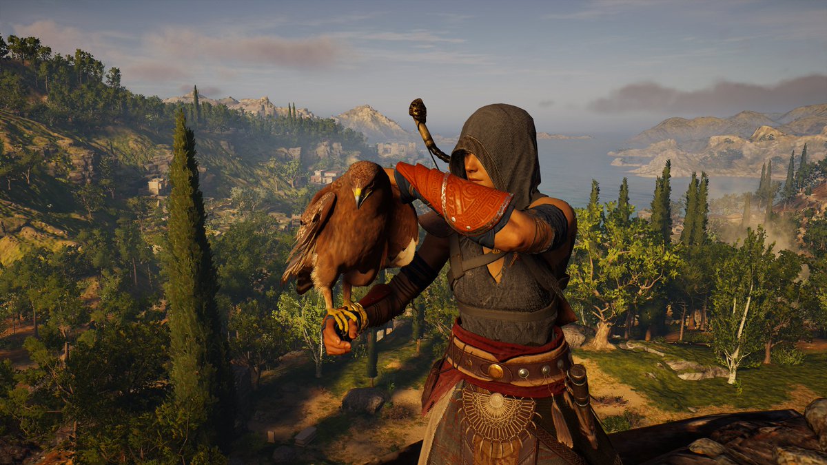 Not just any eagle, MY eagle lol. He’s not that big.... then Kassandra says out loud, “Two hunters are better than one.” I love this game.