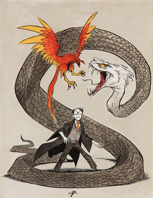 HP fans remember Chamber of secrets and Basilisk attacking Harry and Fawkes - the Phoenix coming to the rescue. In Ramayana battle when Meghnad/indrajit uses Nagapash on Rama and Lakshmana and both are wrapped up by million snakes, its our Garuda deva who comes to their rescue.