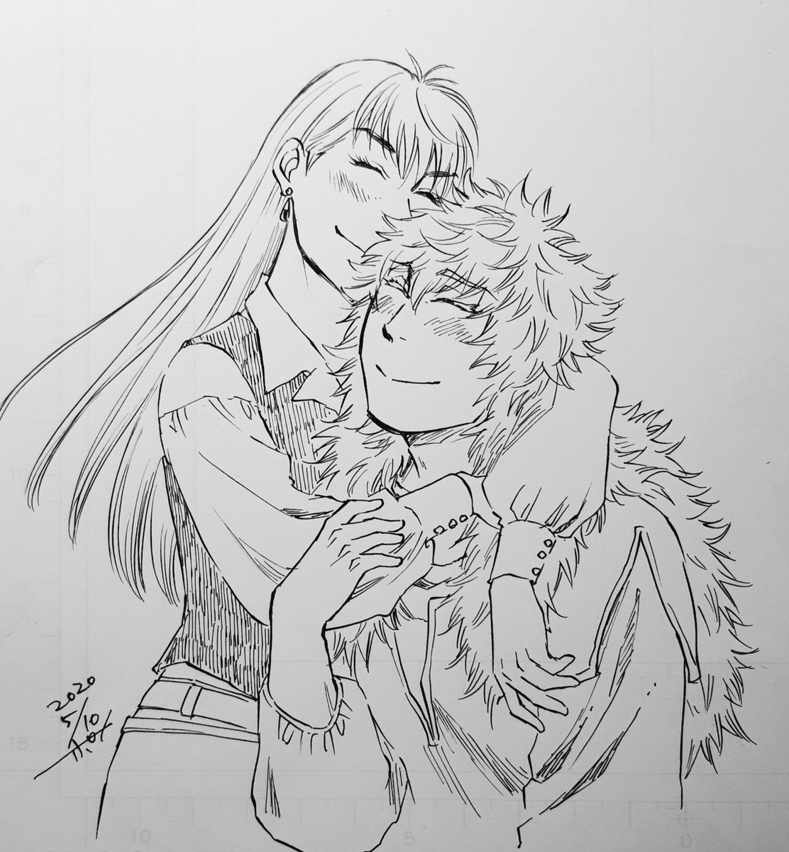 ペン入れ修行。漫画の絵としては、きっちり描きすぎないでこれくらいの方が良い気もします。 #白い竜 