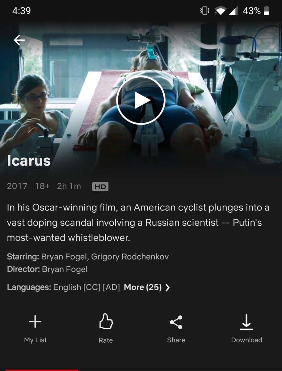 gkgirish688's tweet photo. Finished watching #ICARUS on @netflix . A wonderful documentary on Russian doping scandal. Doping in sports is never acceptable, deceiving the spectators. @bryanfogel , you're really a medium sized monster. Highly recommend.
Hurrah....
@NetflixIndia #grigoryRodchenkov https://t.co/015S4ea3Kl