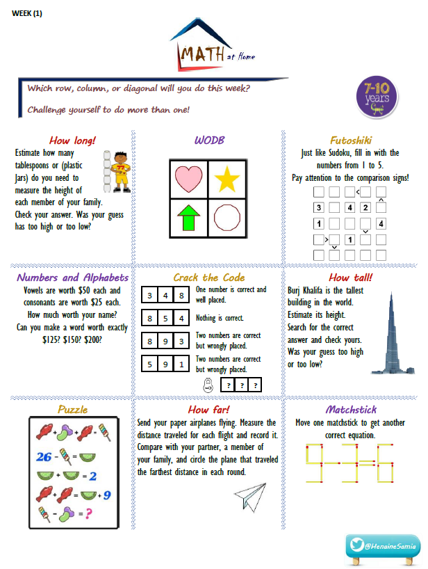 HenaineSamia's tweet image. Keep your children on the path to #MathProficiency and sustain the growth of their skills by encouraging them to do Mathematics in different ways.
⏬Here is an example of Math matrix #HomeLearning  #ProblemSolving #WODB #coding #iteachmath #mathématiques 
samiahenaine.edublogs.org/teaching-reper…