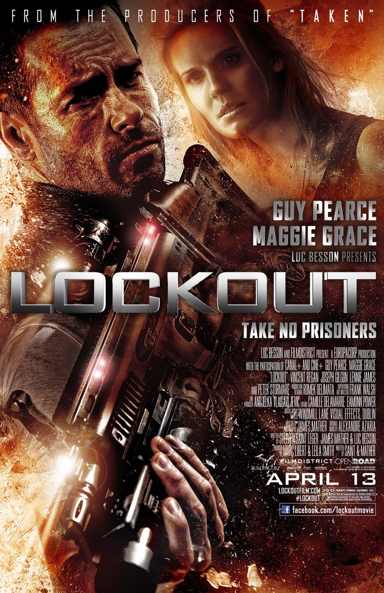 FilmMomatic's tweet photo. #NowWatching LOCKOUT #StephenStLeger #JamesMather @TheGuyPearce @MaggieGrace @thestormare @joseph_gilgun #VincentRegan @RealLennieJames #TimPlester #AnneSolenneHatte @JackyIdoOff #MarkTankersley #PeterHudson https://t.co/2yXfFQ9aF5