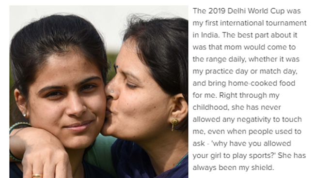 Pistol ace  @realmanubhaker's mother would bring home-cooked food daily to the range during her first international tournament at home last year.  http://toi.in/y-y9cb17/a24gk 