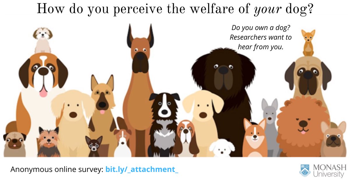 DoUBelieveInDog's tweet photo. A wonderful @MonashUni research student is seeking Australian #dog owners to do a short anonymous online survey exploring attachment and perception of canine welfare - can you help? https://t.co/B3IeMFbCil #anthrozoology #psychology #dogs #science #australia https://t.co/wJsiLFmpQW