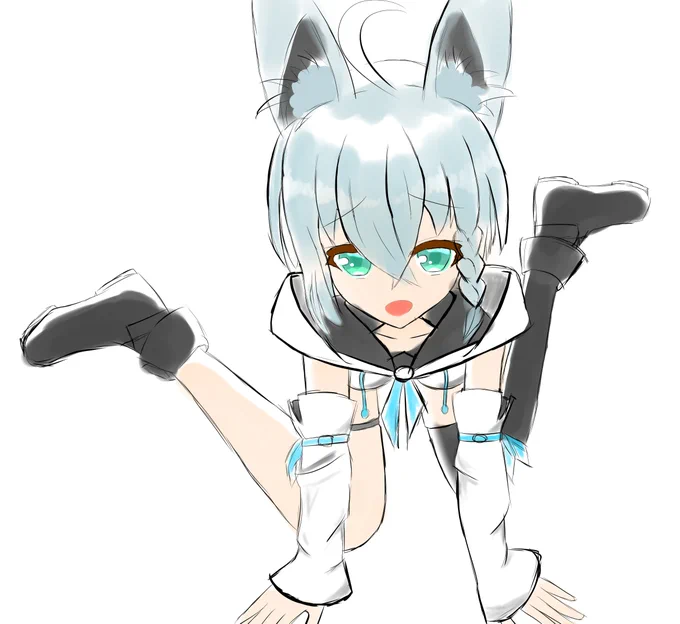 へたり込み白上ふぶきちゃん!色ラフだけど... 