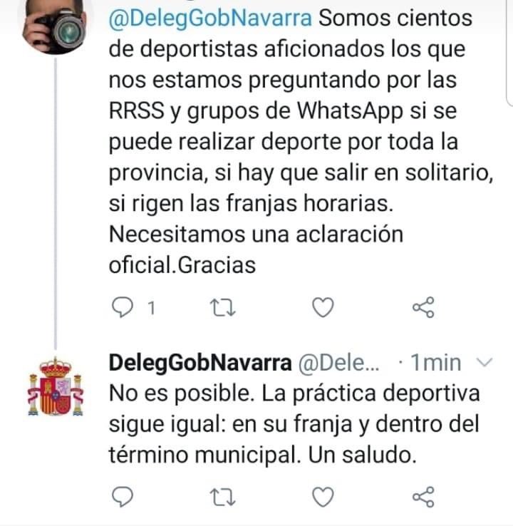 RikiAbad's tweet photo. Indignado no, lo siguiente!!!
Ánimo a tod@s deportista Navarros a protestar, esto no tiene nombre. Me parece una tomadura de pelo.
Solo pedimos poder hacer deporte de forma individual, sin franjas horarias y sin límites locales.
Re twittea si estas de acuerdo 
@DelegGobNavarra https://t.co/o1AvFf8Y4z