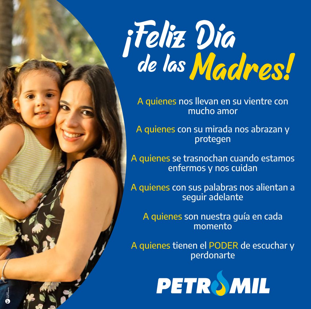 GrupoPetromil's tweet photo. Hoy y siempre son días especiales cuando tenemos a nuestro lado a esa mujer maravillosa que ha desarrollado la virtud de hablar con Dios desde el corazón. Ella, que con una oración y su tierna mirada nos bendice para que logremos lo que siempre soñó #FelizDiaDeLasMadres https://t.co/ESYx2hID2r