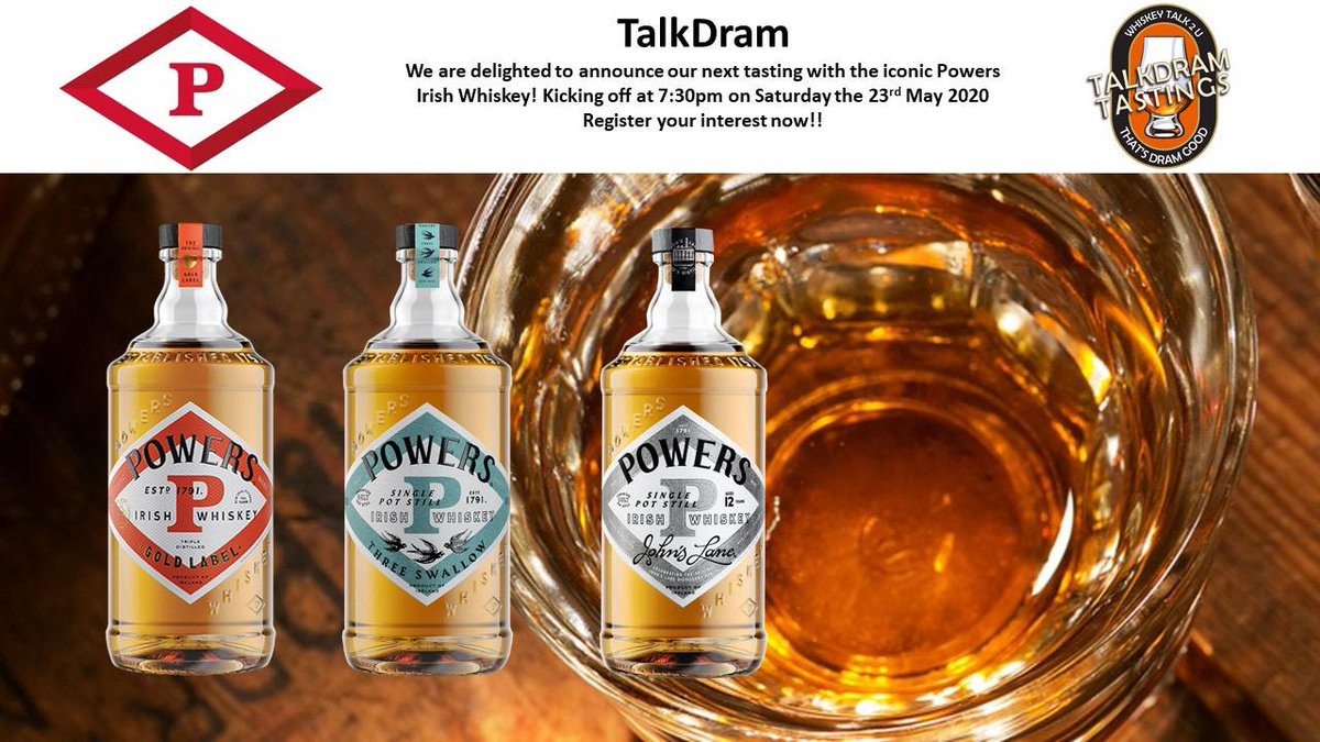 talkdram's tweet photo. We are delighted here @talkdram to announce an event which is a very special in-depth tasting of #PowersWhiskey

We invite you to apply to join us when, with Powers, we will be examining in detail some iconic whiskeys.

So.. be sure to get your name in ⤵️

https://t.co/CiJvptj1l8 https://t.co/zQShcjHsfO