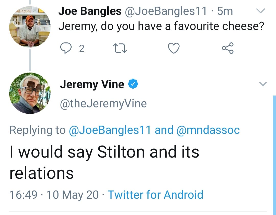 Thank you  @TonyBellew,  @JamesHarkin,  @theJeremyVine and  @LouSanders for your lovely replies (especially to Lou who clearly thinks I'm some sort of cheese pest or part or a cult ).