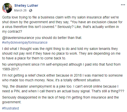Additionally, Shelley had made her financial troubles well-known in the news report and on Facebook as early as March 26th.