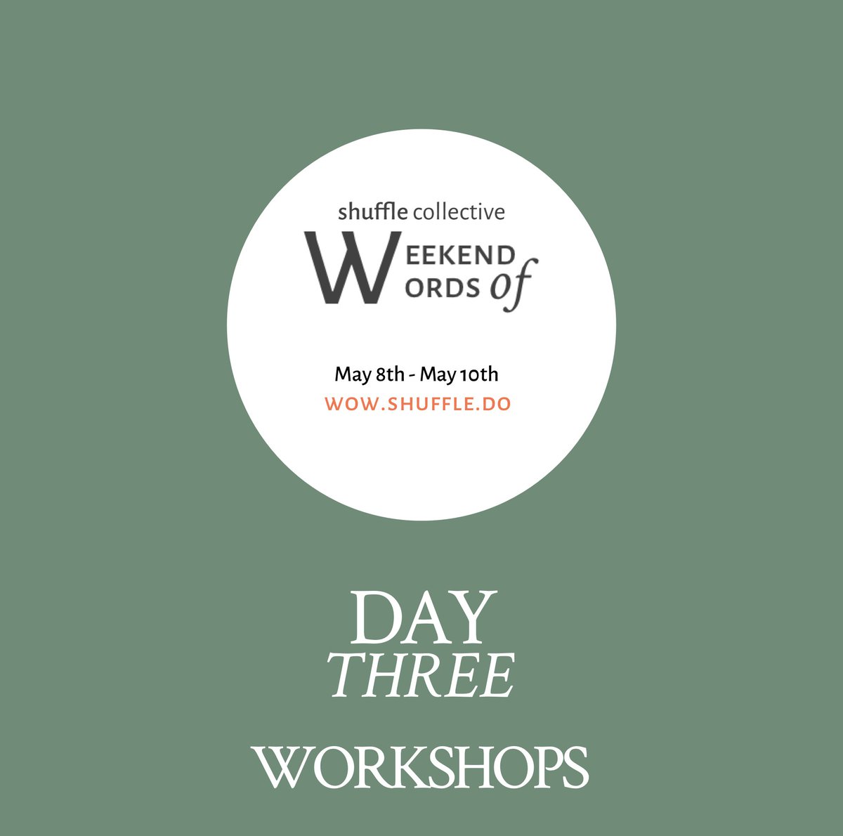 shufflenetwork's tweet photo. Day 3, Day, Day 3! Caffeine is in and we are ready to go. Let's talk about our workshops we have lined for you this morning at #WeekendOfWords
Check out the schedule here at https://t.co/nYGuAmA5Vx and we'll share some here as well: https://t.co/Q6PrXZr4N0