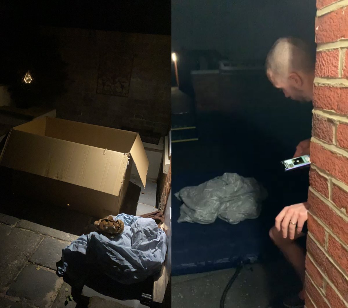 april__kelley's tweet photo. Still raising money for @BipolarUK and this was without a doubt the WORST challenge yet: CAMP OUT! We didn't have tents. I had a cardboard box to sleep in and Sara and Alex took the blow-up mattress to the roof! Bugs joined uninvited. Please keep donating: https://t.co/teGQRSjtMG https://t.co/oJJHI2IBS5