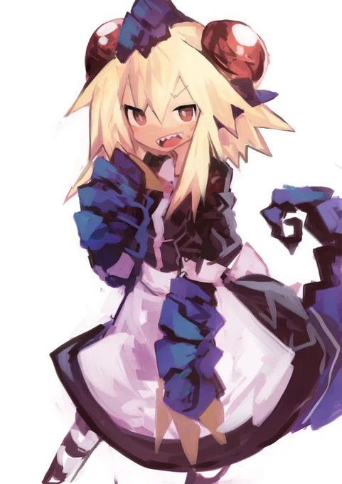 あんまりひらひらしたの着慣れてないメイドトカゲちゃん 