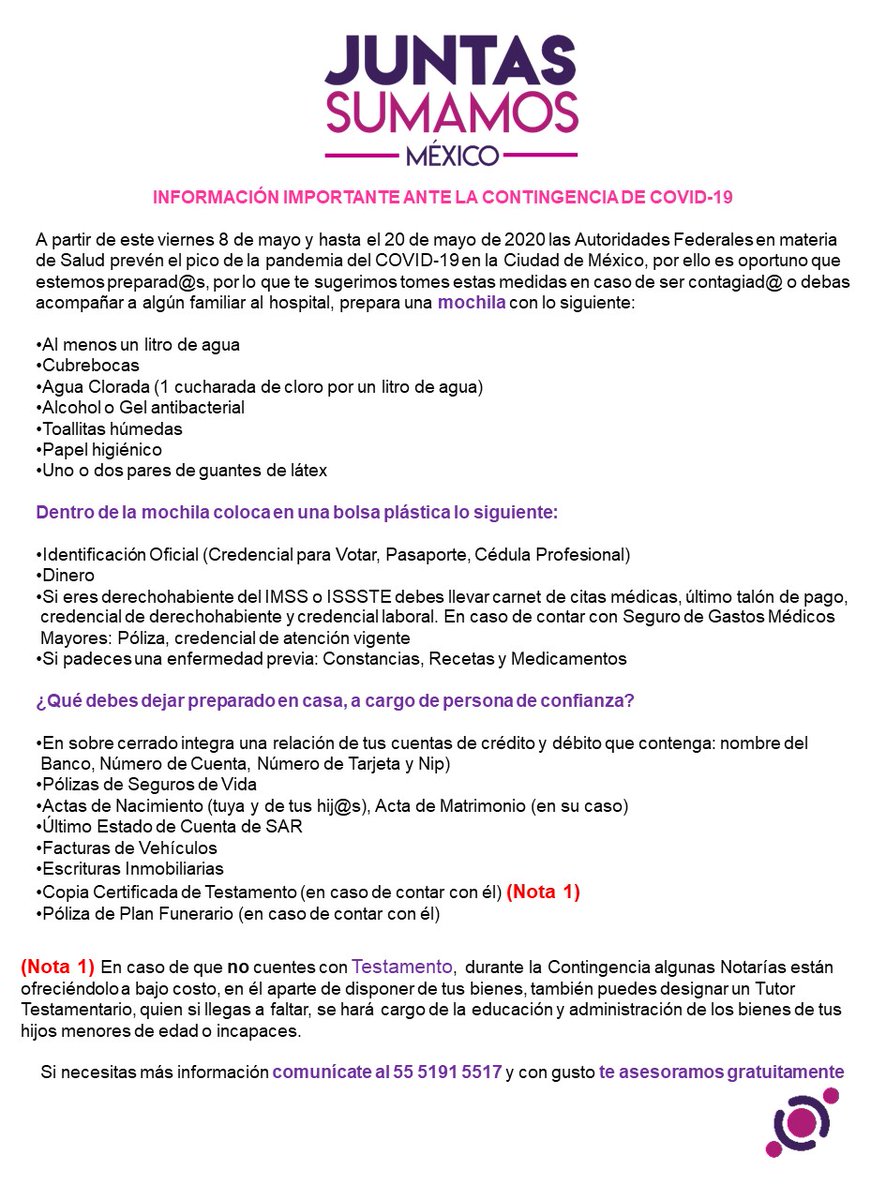 Para tener en cuenta