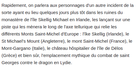  Fables de Mai n°10 : le réseau Saint-Michel Thème : pattern (motif).(esotérique )Je serais bien surpris que ce ne soit pas déjà une campagne de Néphilim mais penchons-nous sur les étranges similarités entre abbayes vouées à Saint-Michel. #FablesDeMai  #JDR