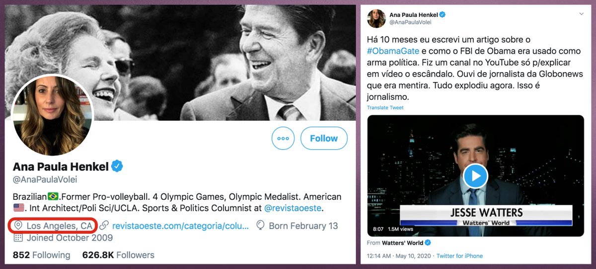 The initial  #MAGA push failed to cause  #ObamaGate to trend. Shortly after midnight 5/10,  @AnaPaulaVolei used the hashtag in a Portuguese-language tweet that was massively amplified, largely by accounts that like to tweet pro-Bolsonaro hashtags.