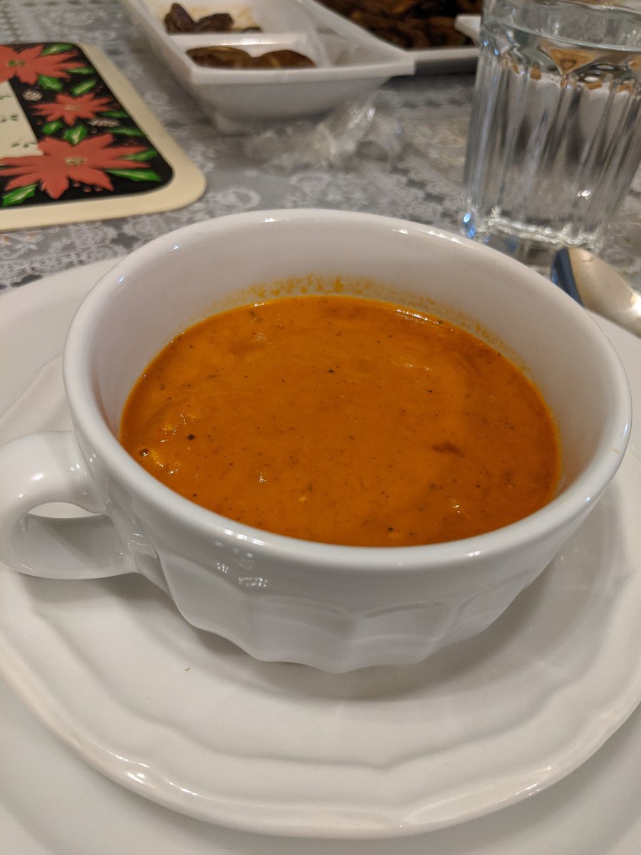 Today I made Cream of Roasted Red Bell Pepper and Chicken soup.