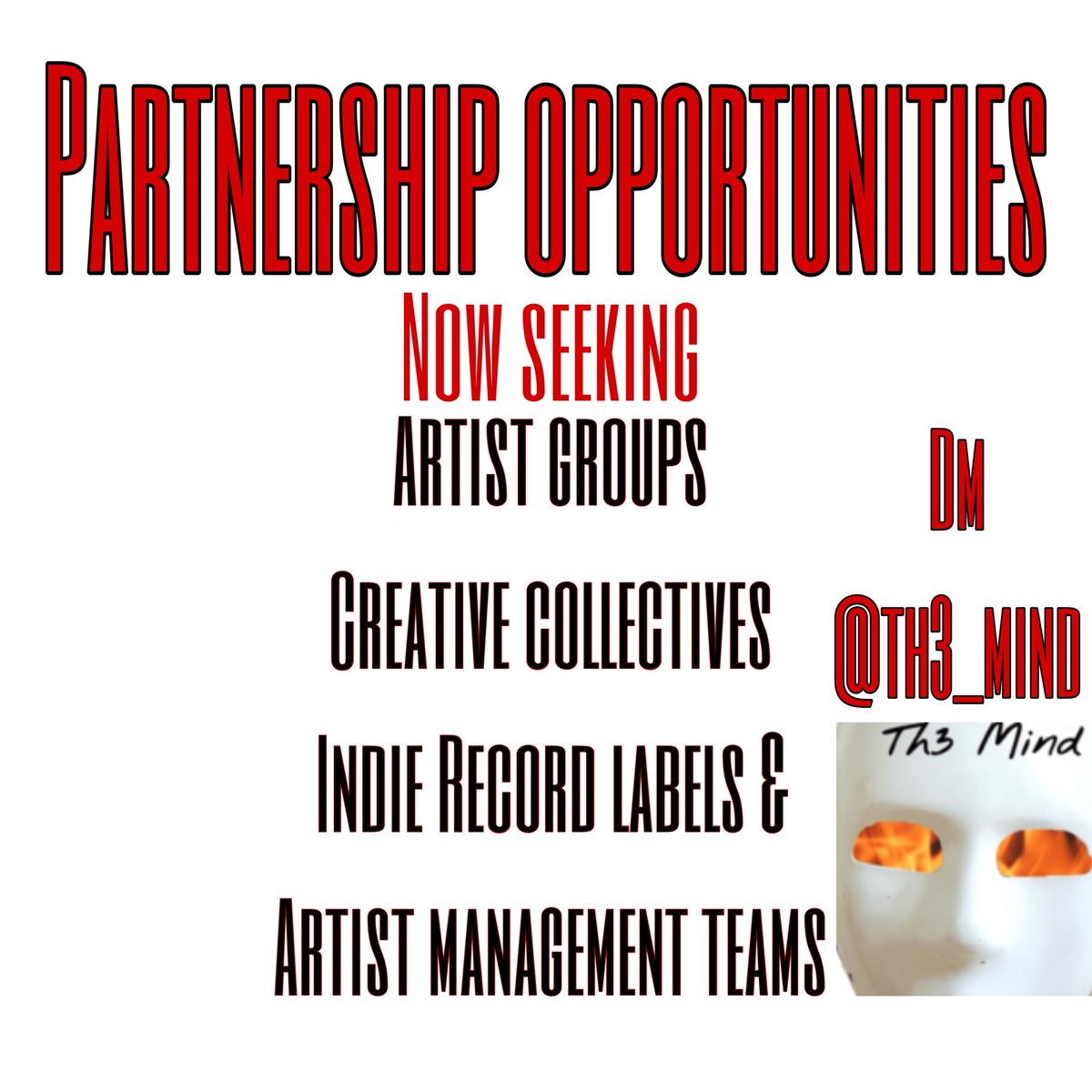 th3_mind's tweet photo. Seeking to partner w & provide resources & backing to serious Creative Teams.
Please dm if you/your team is interested
& share to creatives who could use the opportunity!
#musicmarketing #musicbusiness #indienation #unsignedhype #undignedartist #th3mind https://t.co/ag82N0TFh8