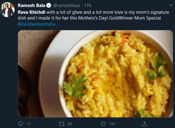 Photo stolen from  https://www.vegrecipesofindia.com/moong-dal-khichdi-recipe/BTW, that is not even Rava Khichdi in the pic! Had the original not been cropped, we would have noticed that it says Moong Dal Khichdi on the image itself! 