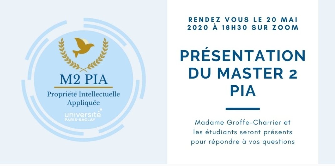 JulieGroffe's tweet photo. Le 20 mai prochain à 18h30, les étudiants du @M2PIA_UPSUD seront au rendez-vous à mes côtés pour répondre à toutes vos questions quant au diplôme. Merci et bravo à eux pour l'organisation de cette présentation en ligne. Cc @Master1_PIDN https://t.co/Fk4sYsdSHl