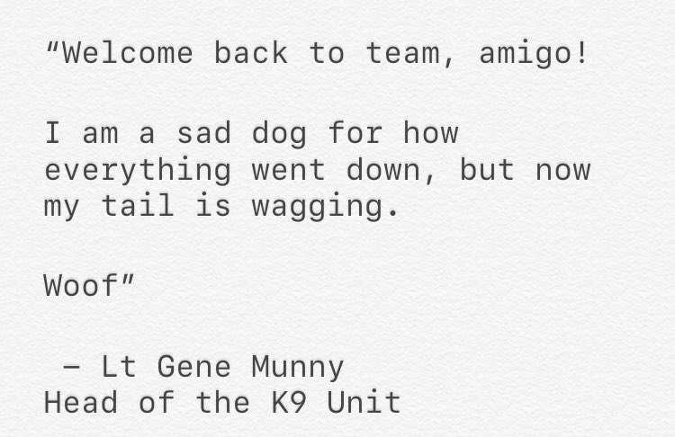 AttackAFPolice's tweet image. 10/05/2020, 17:55 - 
Statement from Lieutenant Gene Munny