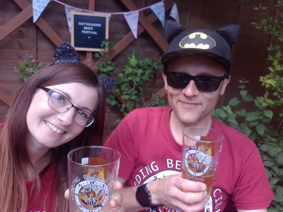 Readingbeerfest's tweet photo. Top effort from RBF volunteers Laura and Jamie for their #RBFatHome!
Programmes, glasses, beer guides, games, pump clips and even a drinking horn!
#beers #lockdownbeers https://t.co/8QfBxcEczU