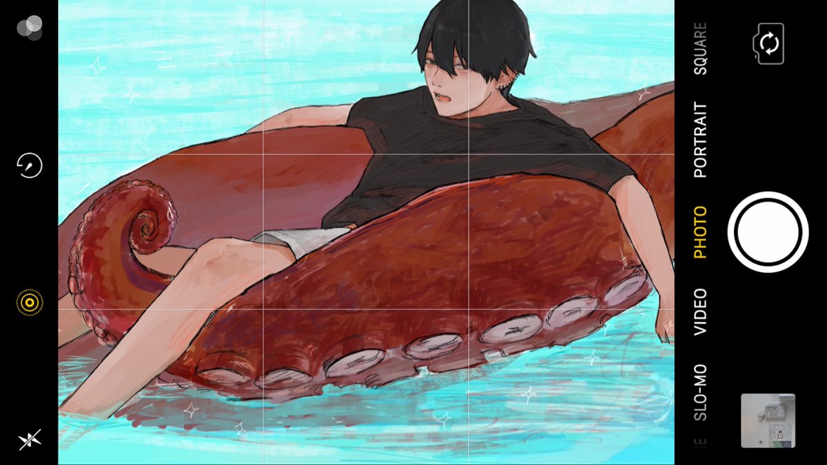 「蛸の悪魔は吉田ヒロフミ相手なら浮き輪にもなってくれそう。 」|ふゆこんぶのイラスト