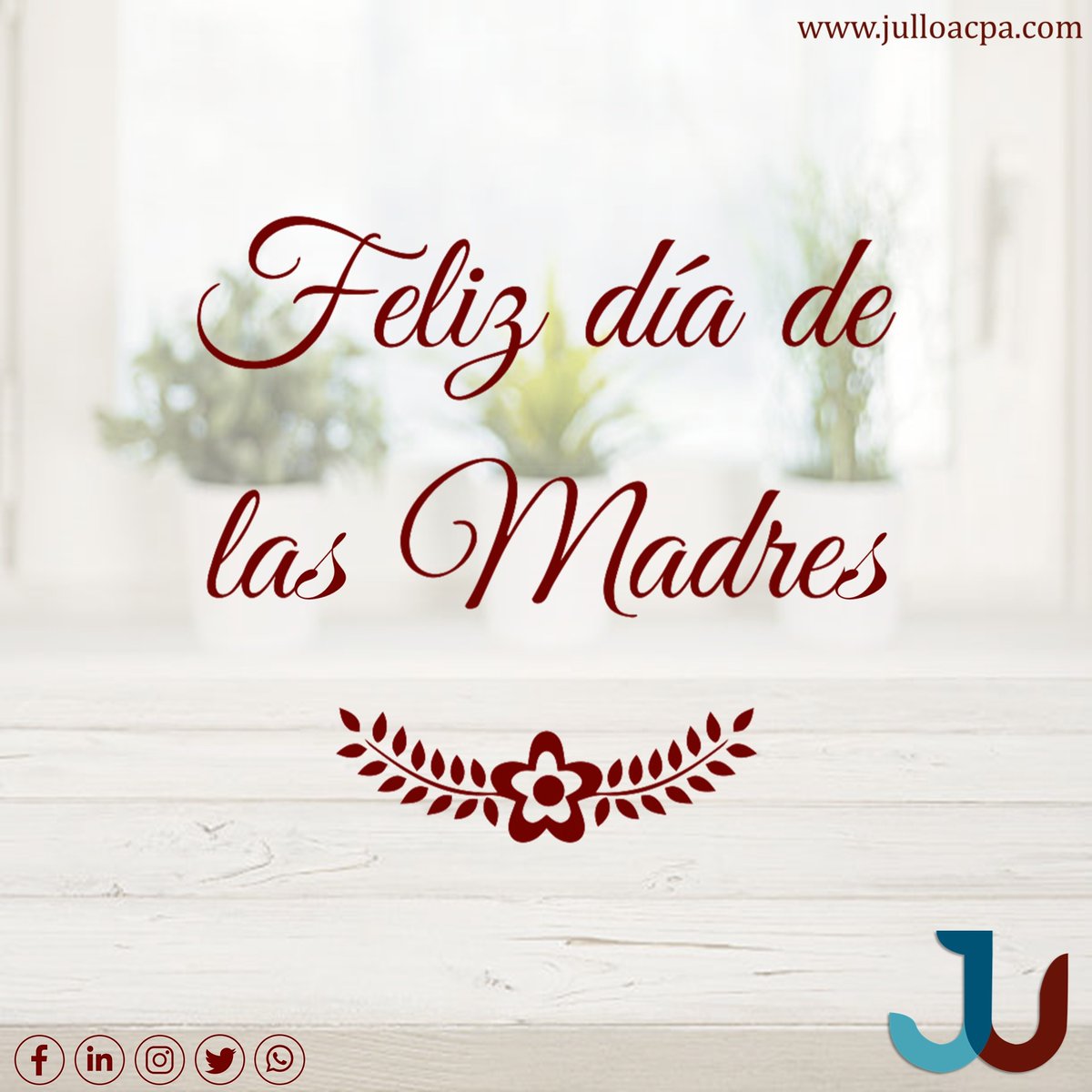 jsulloacpa's tweet photo. Aprovechemos cada oportunidad para valorar y devolverle un poco de todo lo que de ella hemos recibido y que no tiene un precio pero sí un enorme valor.

¡FELIZ DÍA DE LAS MADRES! 

#MothersDay #diadelasmadres #JSUlloaCPA https://t.co/0rRmzDFFRZ