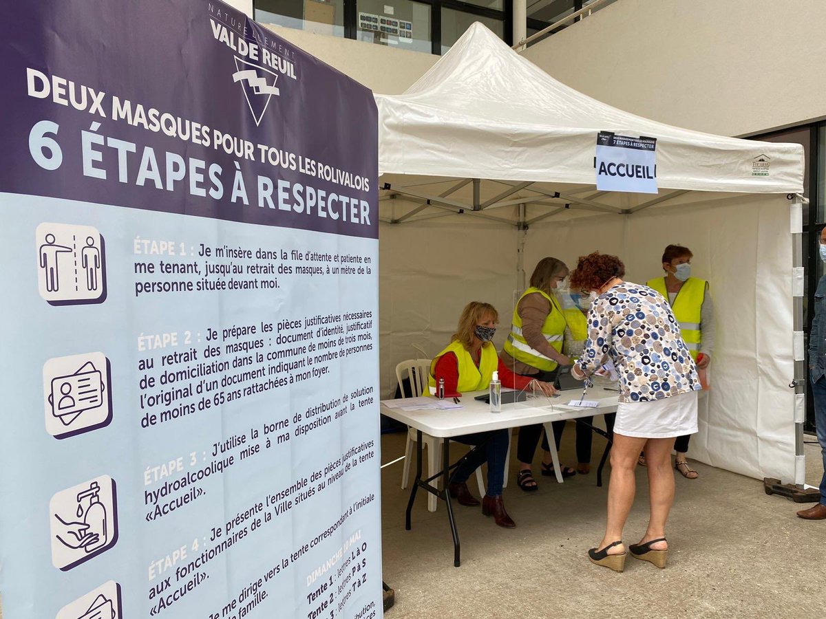 Eventboost's tweet photo. PROUD to SERVE! Supporting the town of Valdereuil, Normandy, France to distribute face masks to the population. Our platforms sent invitations/pickup details &amp; traced individuals collection time stamp. #charity  #eventtech #eventprofs #eventplanning #GDPR #COVID19 https://t.co/rx1HAnwfGr