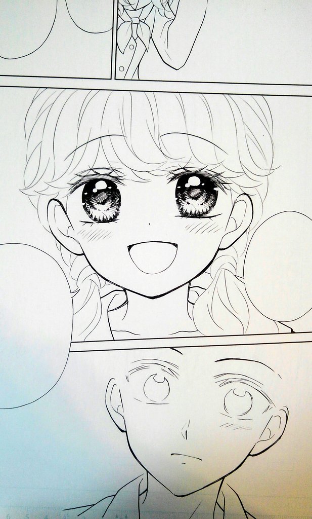 オリジナル漫画を描くときは、けっこう髪の毛の線を増やしています。
珍しくトーン貼る前の画像があったので載せてみる?
めちゃくちゃ可愛いこと言ってるな…まひる…??
さすがツインテール女子?(⬅え?)

#キョーダイなんかじゃいられない #ちゃお 
