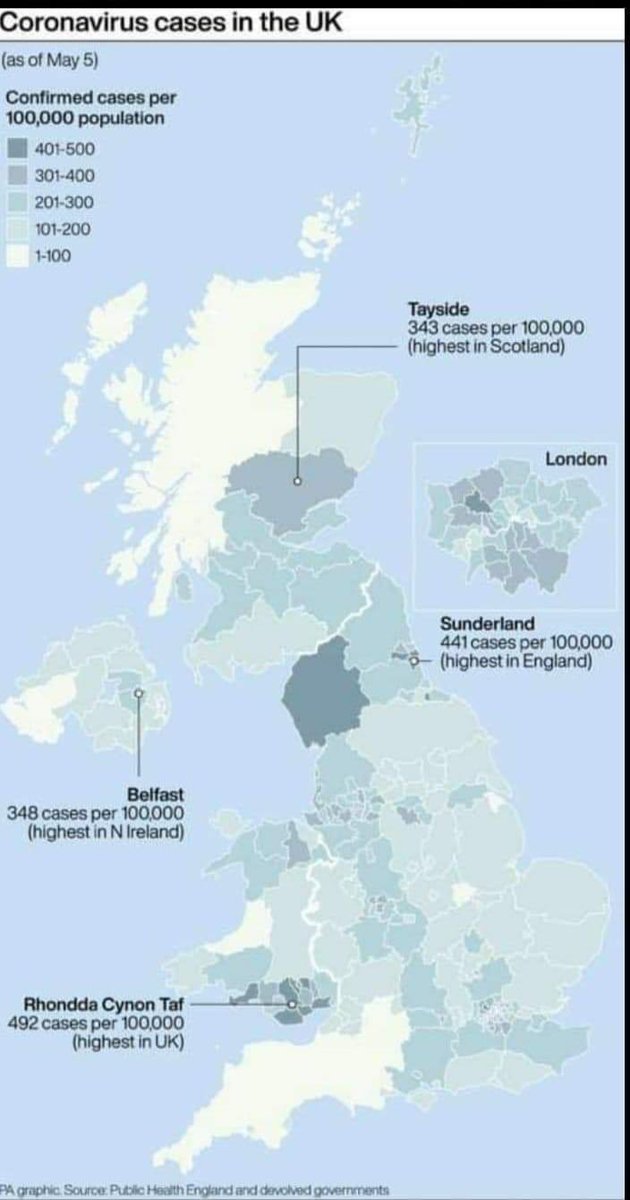Sadly it now appears the RCT area not only has the highest number of cases per 100,000 of population in Wales but we now hold that title for the whole of the U.K. this should concern everyone. #Coronavirus 🦠