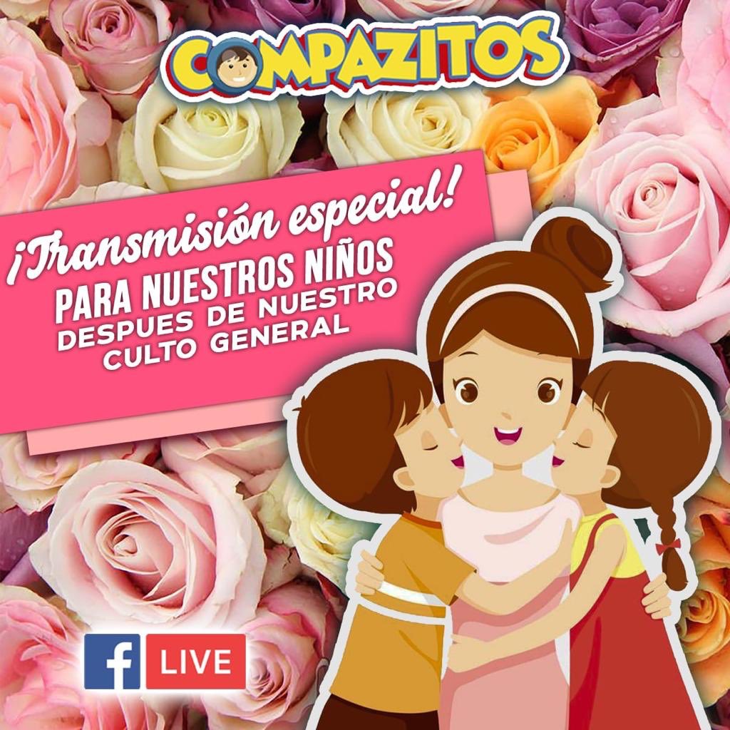 COMPAZITOSkids's tweet photo. Hoy tendremos una transmisión especial para nuestras mamitas 🌷👩🏻💕los esperamos después de nuestro culto general por medio de Facebook de @iglesiacompaz ¡Recuerda! Nuestro domingo no es negociable 🙏🏻🙌🏻❤️🌹🌷🌸
#CompazitosKids
#DíaDeLasMadres
@pastorvladimir
@pastoracompaz https://t.co/roqD2gsQkj