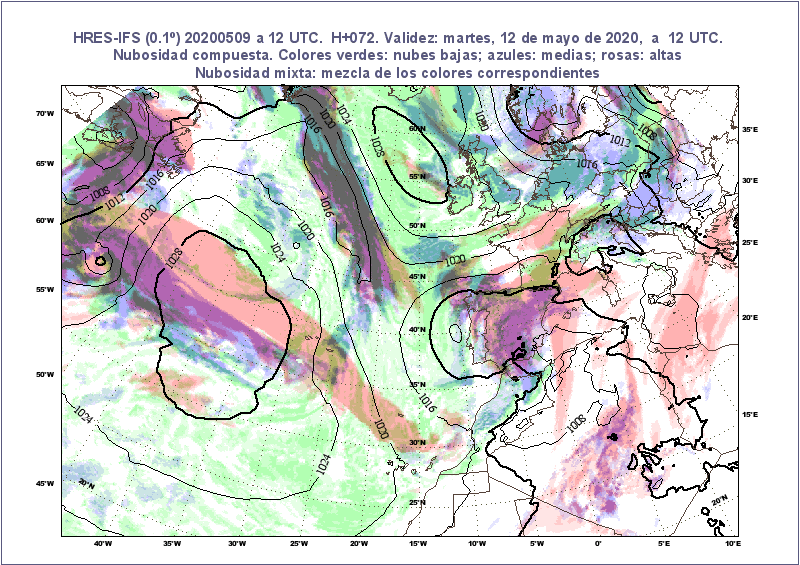 AEMET_Canarias's tweet photo. Situación para los próximos días: altas presiones atlánticas + bajas presiones sobre la península. Flujo del NNW "empujando" masas de aire húmedo y fresco con precipitaciones (débiles en general) en N (si descartarlas en E-SE) desde mañana. Topes nubosos < 1800 - 2000 m. https://t.co/GgIeOjMUBS