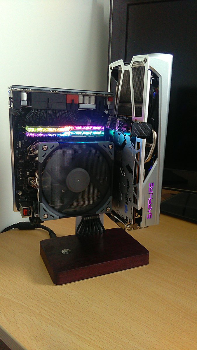 Steviep10's tweet photo. Over the moon to have this amazing piece of art in front of me. Many thanks to @SapphireTech and @nfc_josh for this. Yes I do use a TV as my monitor along with a £5 mouse, keyboard was free. So winning this.....amazing (phone camera is a potato) https://t.co/AbnOjZ2DKv