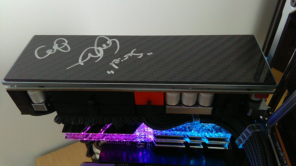 Steviep10's tweet photo. Over the moon to have this amazing piece of art in front of me. Many thanks to @SapphireTech and @nfc_josh for this. Yes I do use a TV as my monitor along with a £5 mouse, keyboard was free. So winning this.....amazing (phone camera is a potato) https://t.co/AbnOjZ2DKv