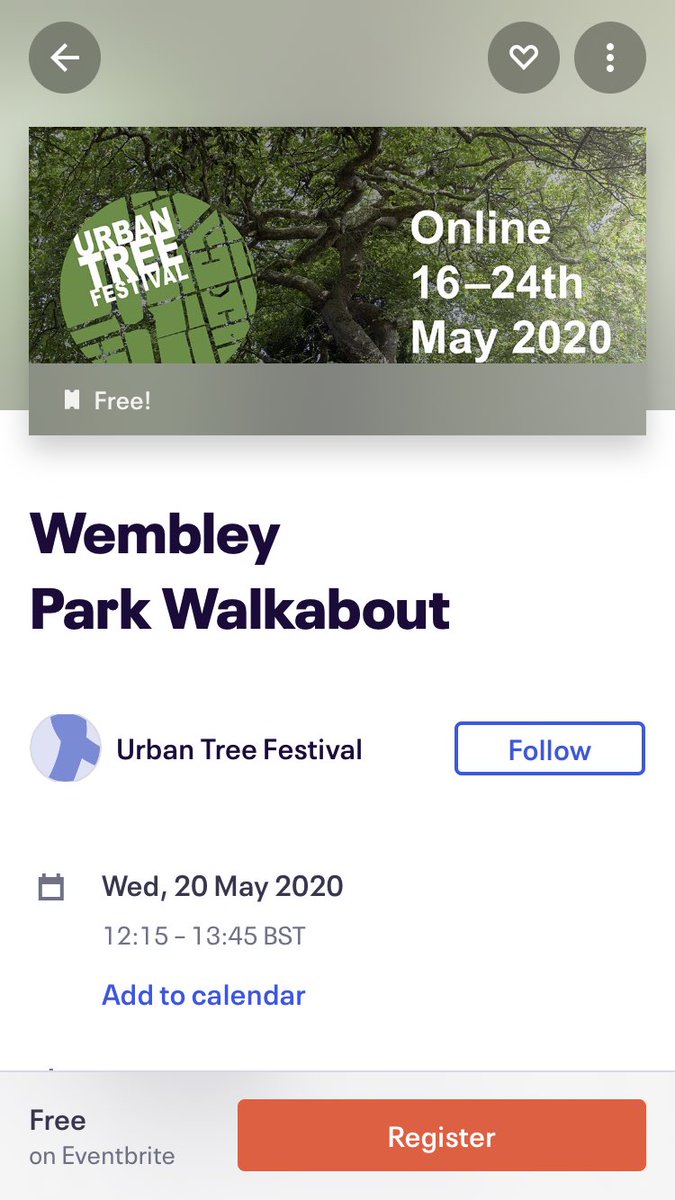 boodadley's tweet photo. Bookings open via Eventbrite and maybe even spot an #UrbanTreeWorldCup finalist π³ π
#wembleypark #walkabout #virtual #treetour #urbantreefestival https://t.co/RD7ydGHz1K