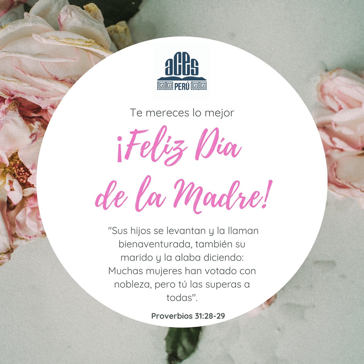 Hoy la familia de ACES PERÚ quiere enviarle un saludo especial a todas las mamás del país por su día. Dios guíe sus paso y les bendiga en sabiduría.
 ¡¡Feliz día MAMÁ!!
#DiaDeLaMadre