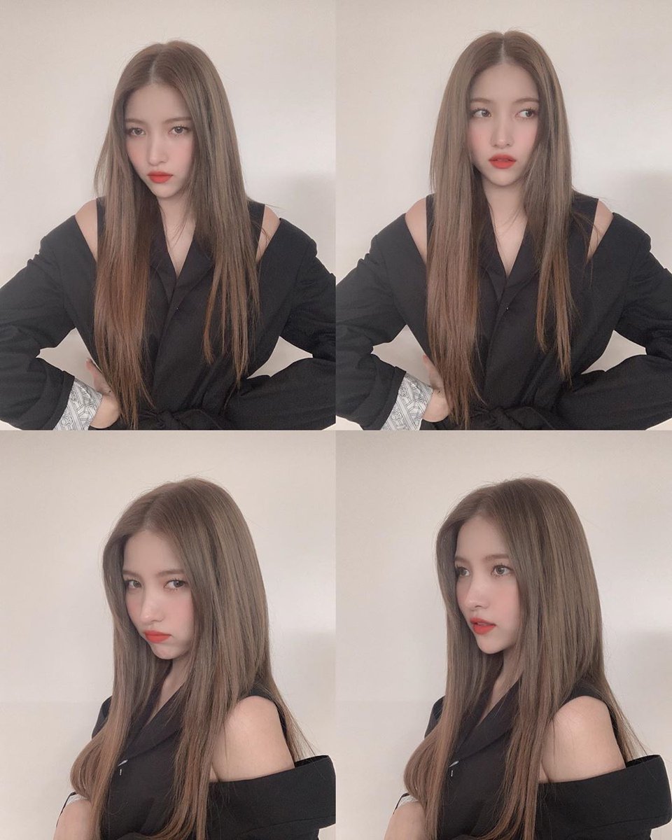 ig posts (11) sinb's legendary student look picture and sowon side views and is that a beret(?)